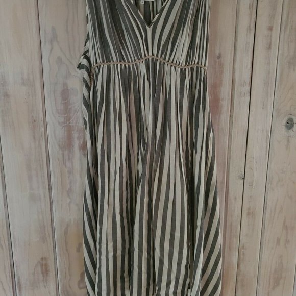 3.1 Phillip Lim Grecian Striped Dress Rope Tie White Gray Size 6 Sleeveless - Picture 2 of 6